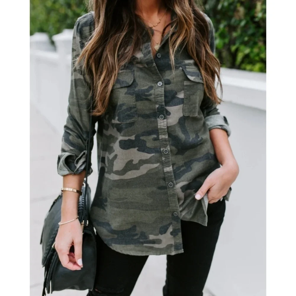 💕SANCTUARY💕 Camo Button Down Boyfriend Shirt
